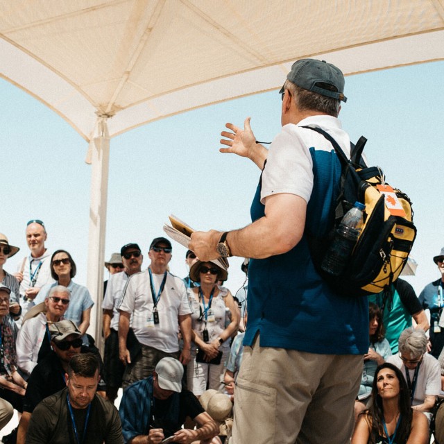 Dr. John Neufeld in Qumran, Israel | Back to the Bible Canada
